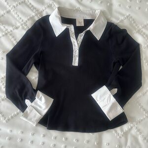 Elegant Black and White Women's Blouse